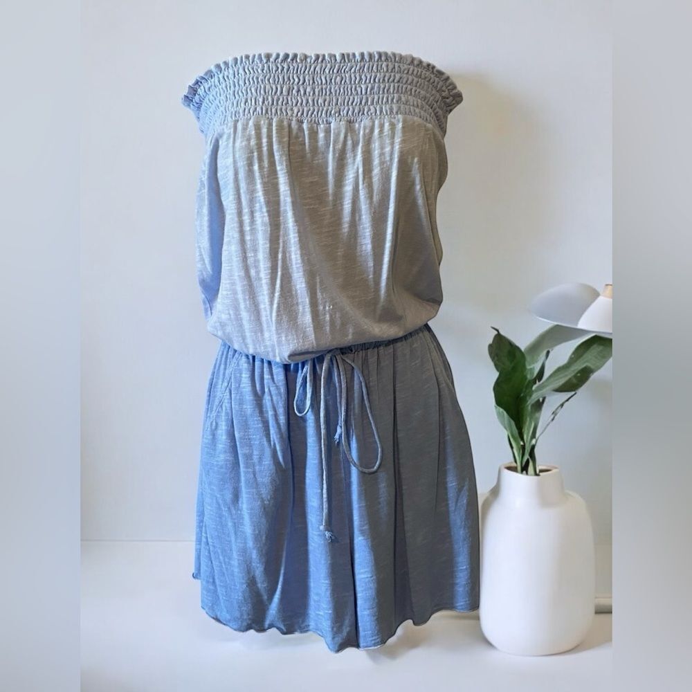 Women’s ombre’ blue Bandeau Romper | swimsuit coverup | Red Haute romper NWT XS
